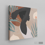 Cuadro Mujer Afro Tulipanes