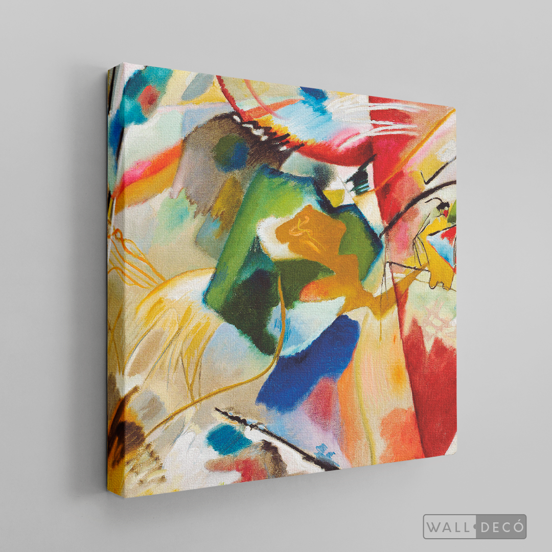 Cuadro Arte Pintura con centro verde, Kandinsky