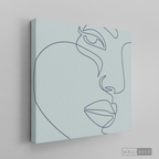Tríptico Rostros Face Lines Blue