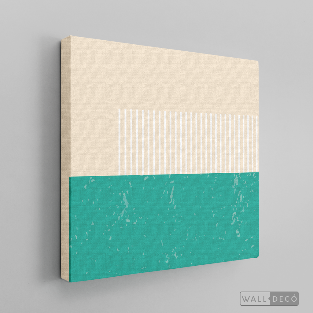 Cuadro Abstracto Minimal Sunset Menta