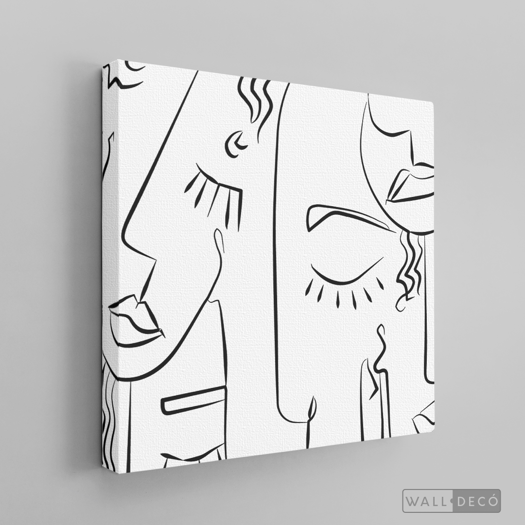 Cuadro Minimalista Faces Lines