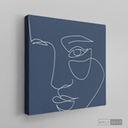 Cuadro Face Lines Azul Uno