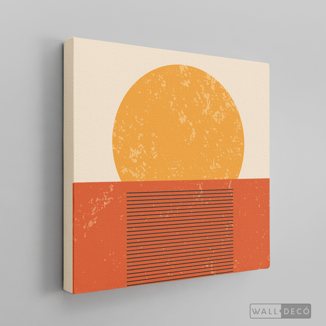 Cuadro Abstracto Minimal Sunset Orange