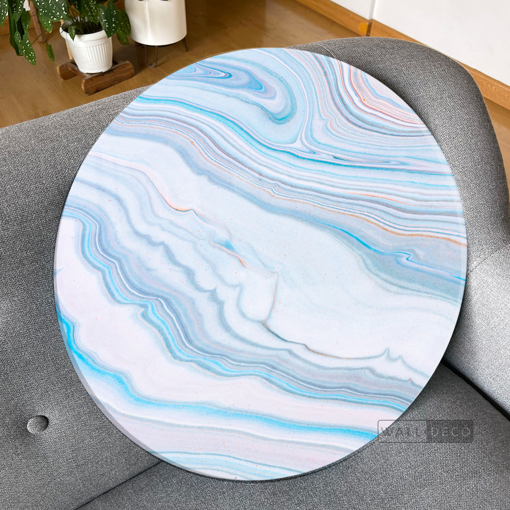Cuadro Circular Fluido Celeste