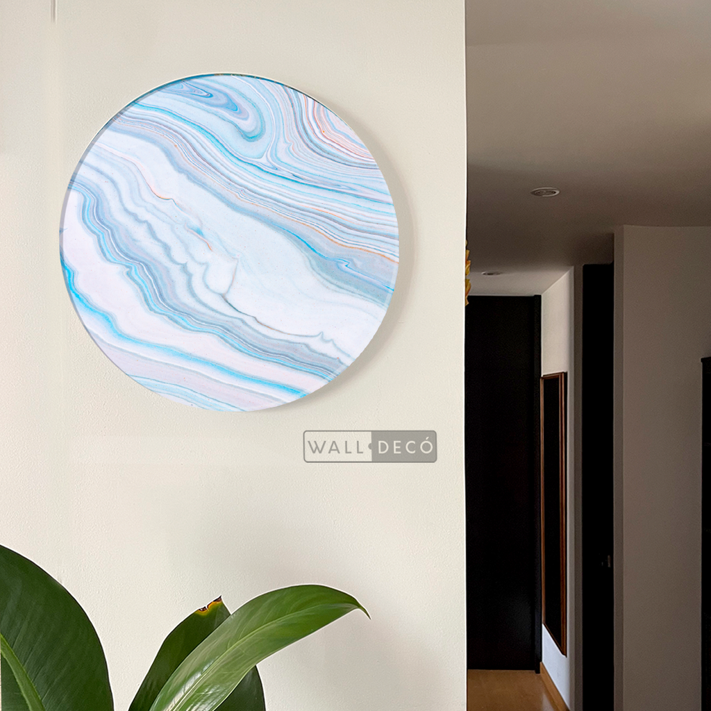 Cuadro Circular Fluido Celeste