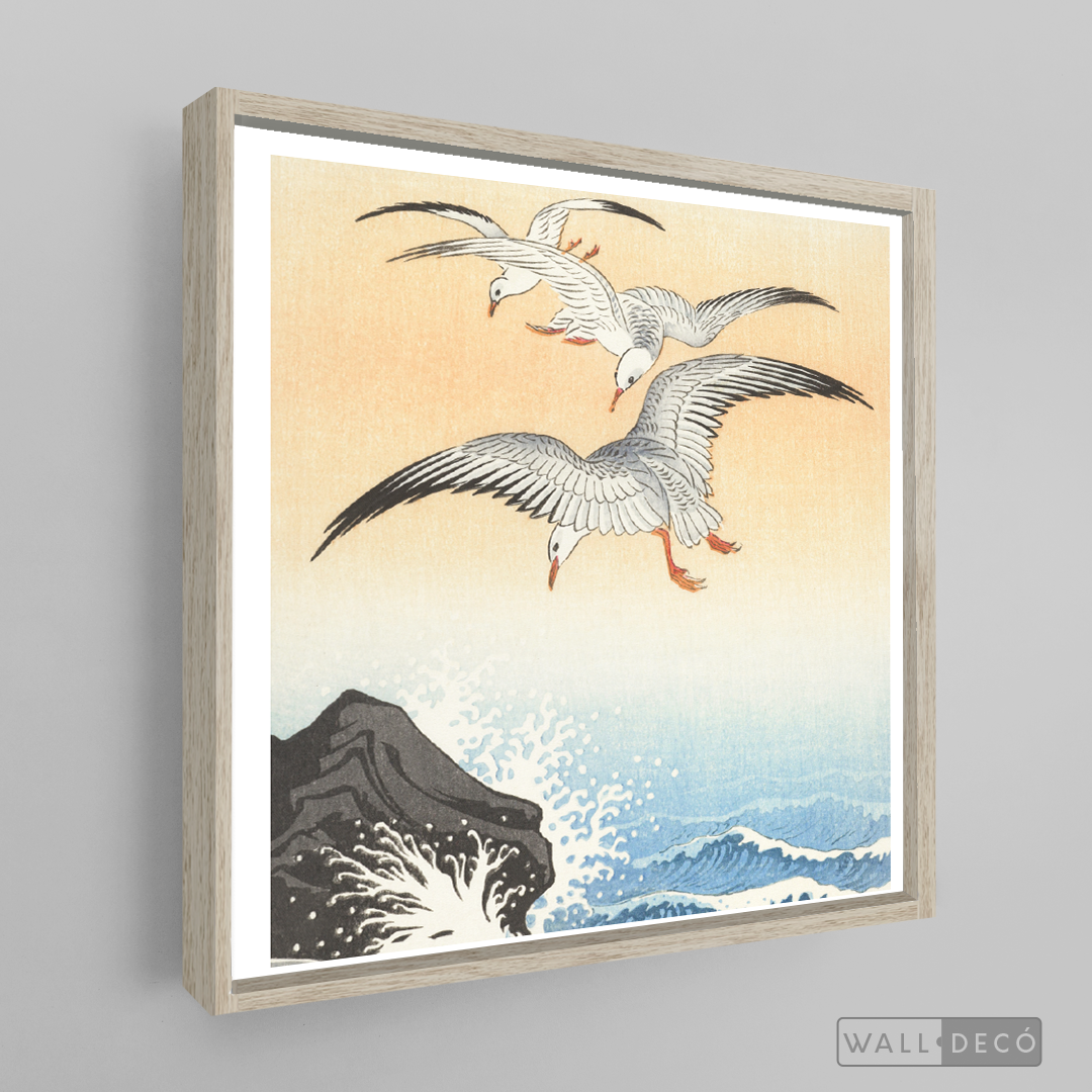 Cuadro Aves Gaviotas Japón