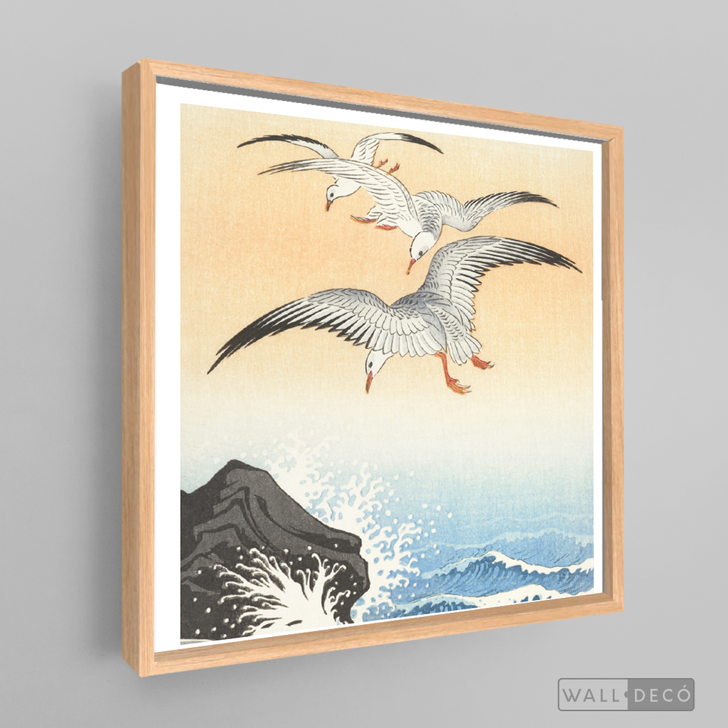 Cuadro Aves Gaviotas Japón