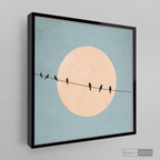 Cuadro Minimalista Pájaros en Azul