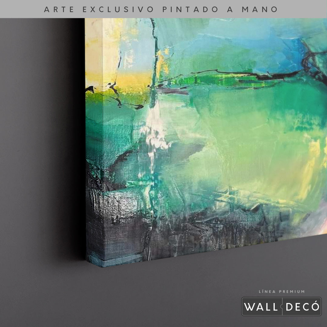 Arte Pintado a Mano Gema Horizontal