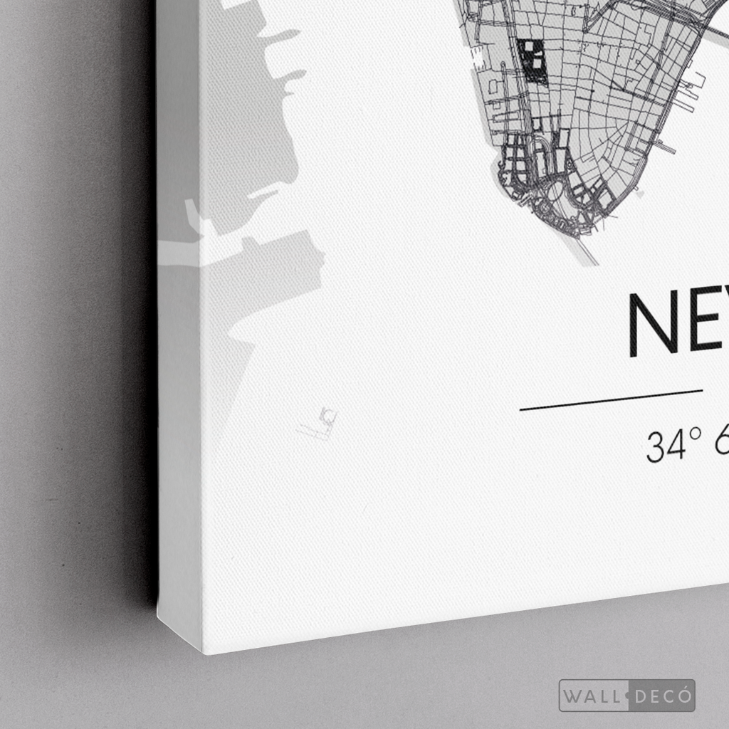 Cuadro New York Map Blanco