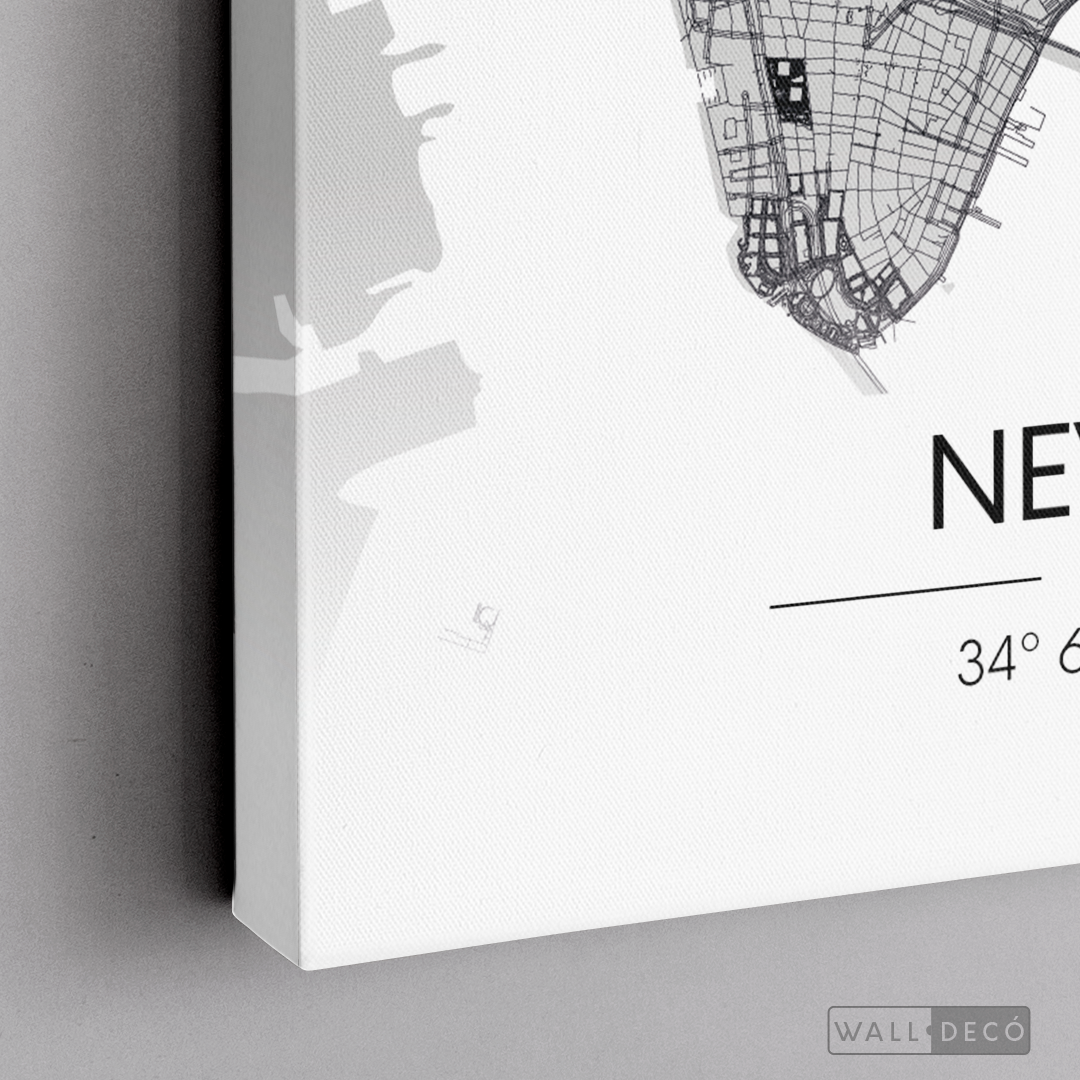 Cuadro New York Map Blanco
