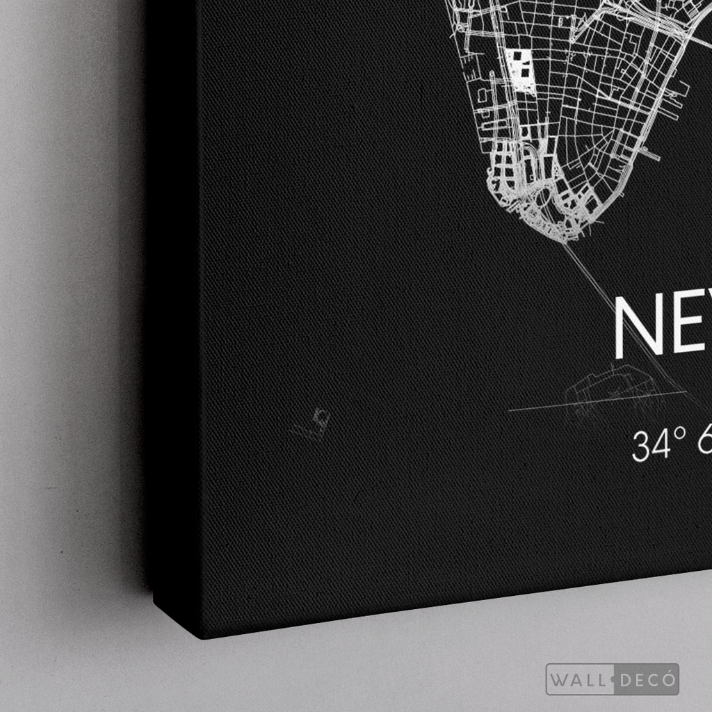 Cuadro New York Map Negro