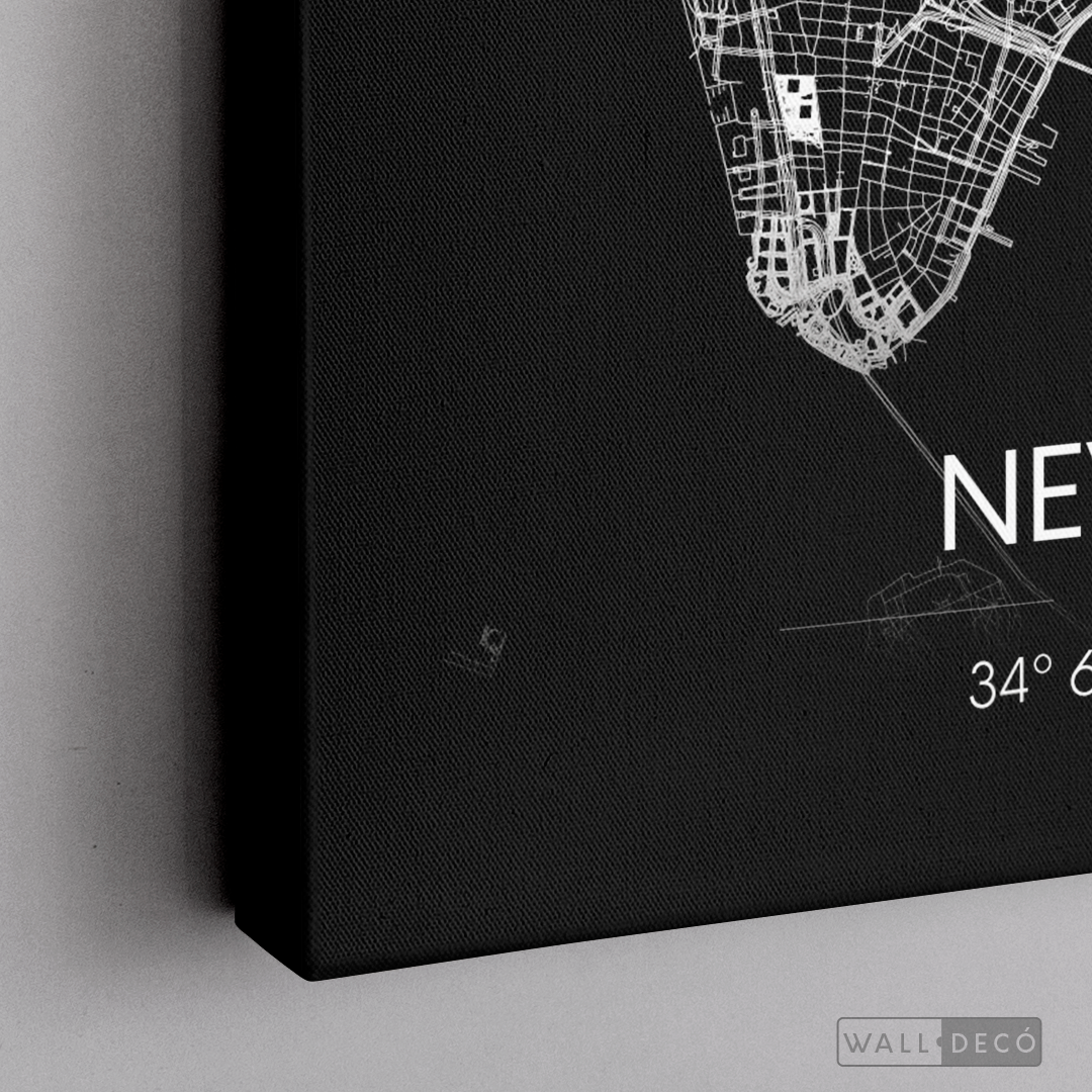 Cuadro New York Map Negro