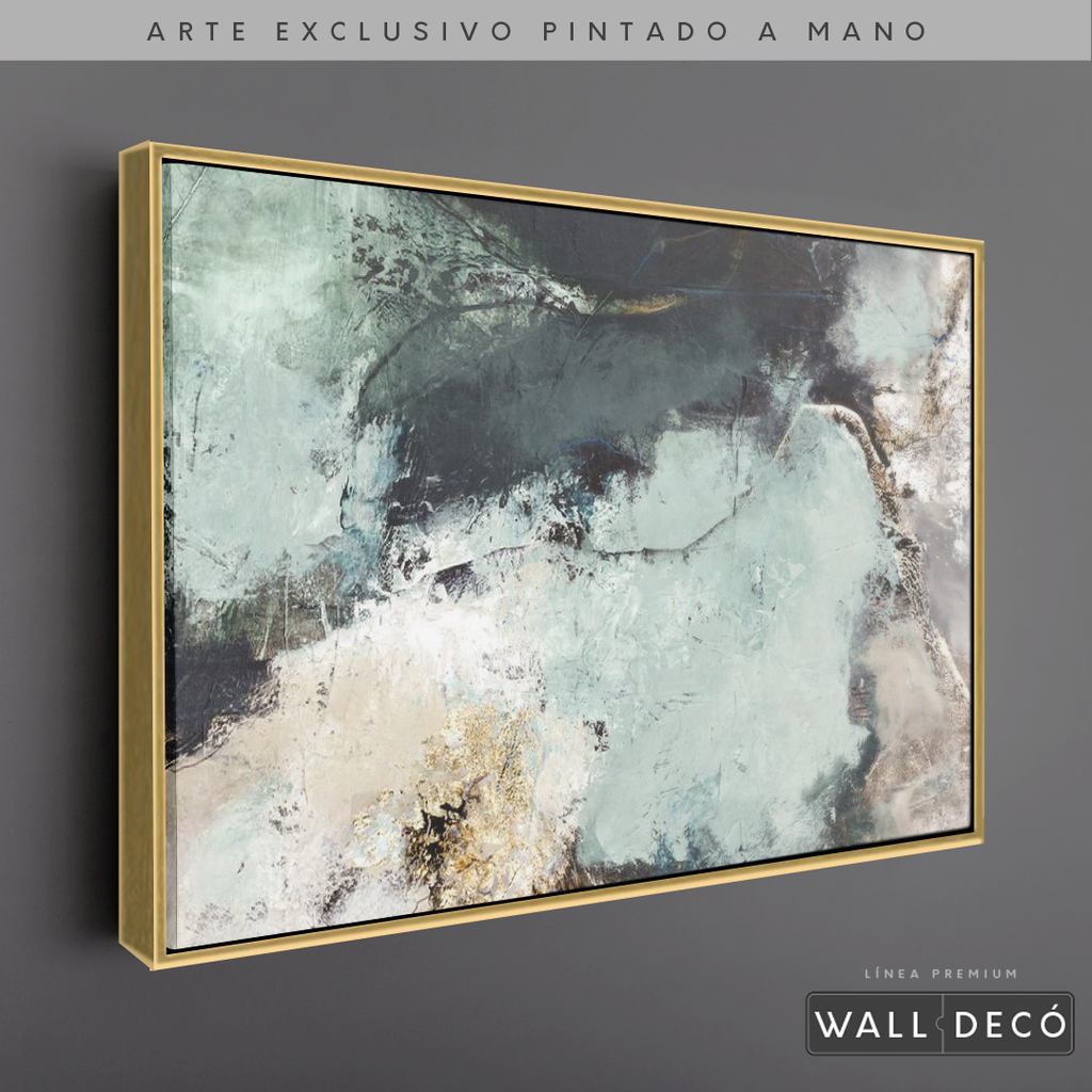 Arte Pintado a Mano Luz Verde Horizontal