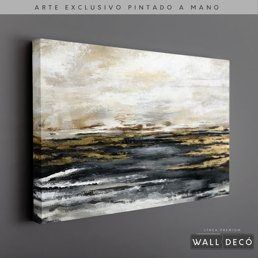 Arte Pintado a Mano Espejos en el Mar Horizontal