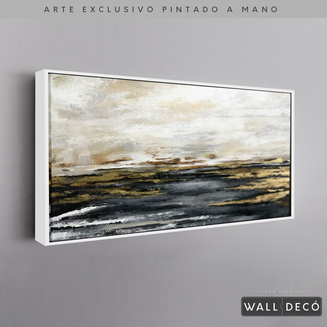 Arte Pintado a Mano Espejos en el Mar Horizontal