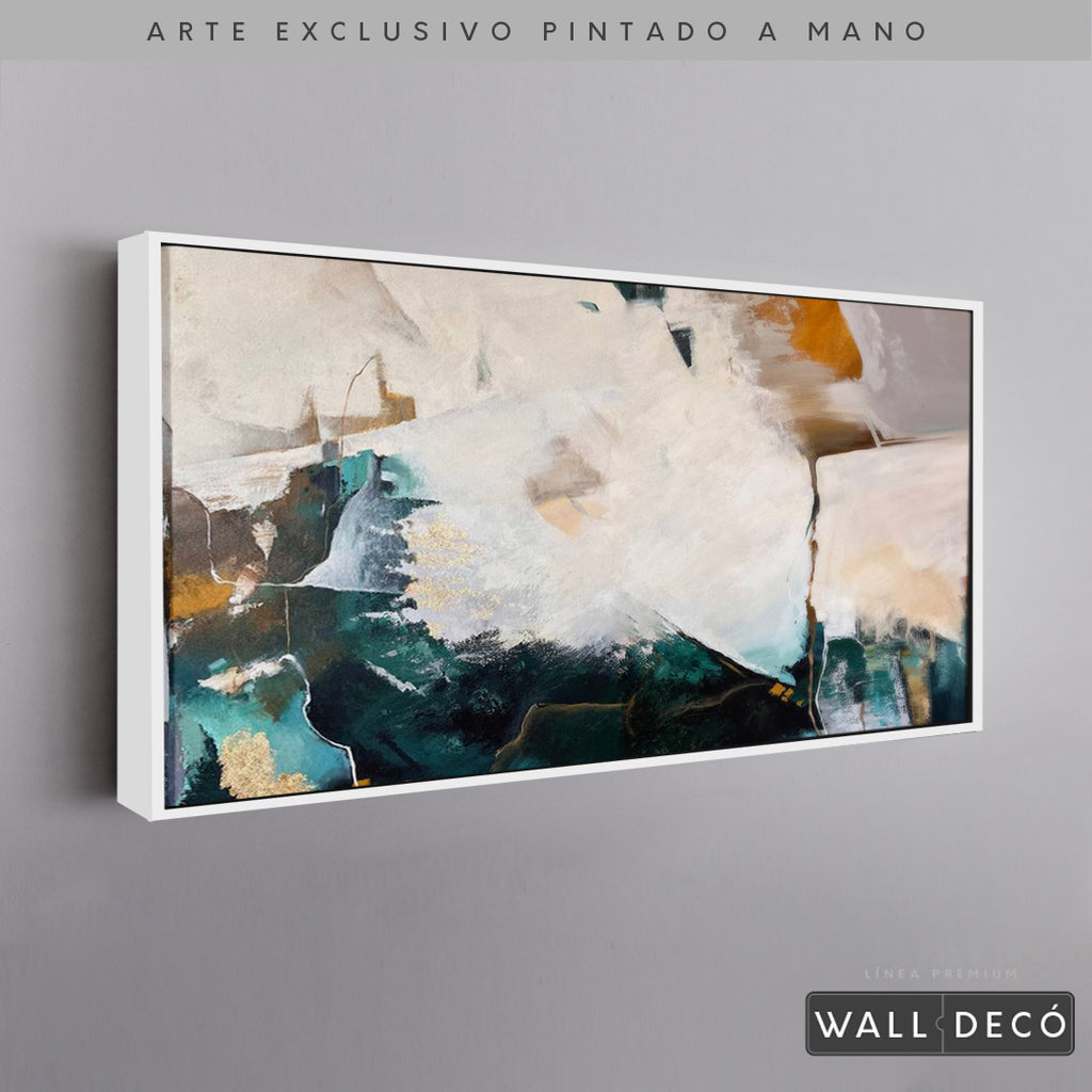 Arte Pintado a Mano Esmeralda Horizontal