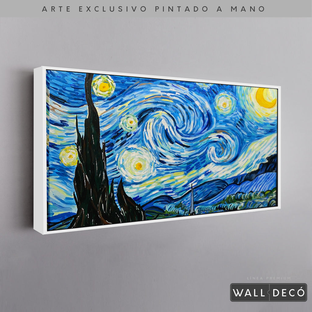 Arte Pintado a Mano Noche Estrellada Van Gogh Horizontal