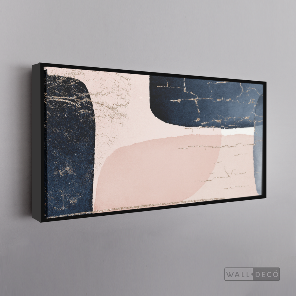Cuadro Fragmentos Abstractos Rosa Y Azul