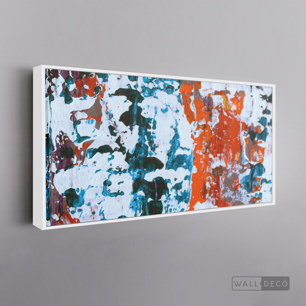 Arte Abstracto Blanco Sobre Naranja
