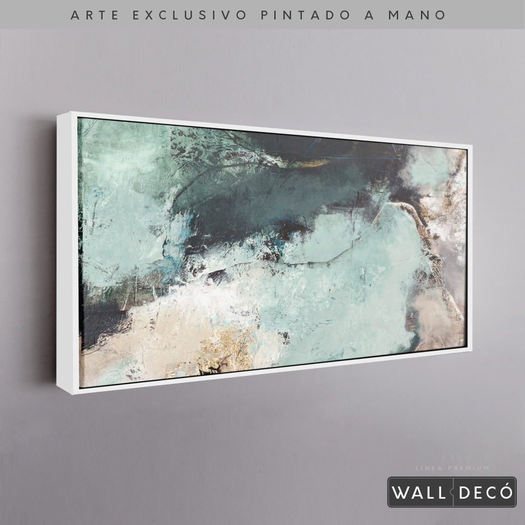 Arte Pintado a Mano Luz Verde Horizontal