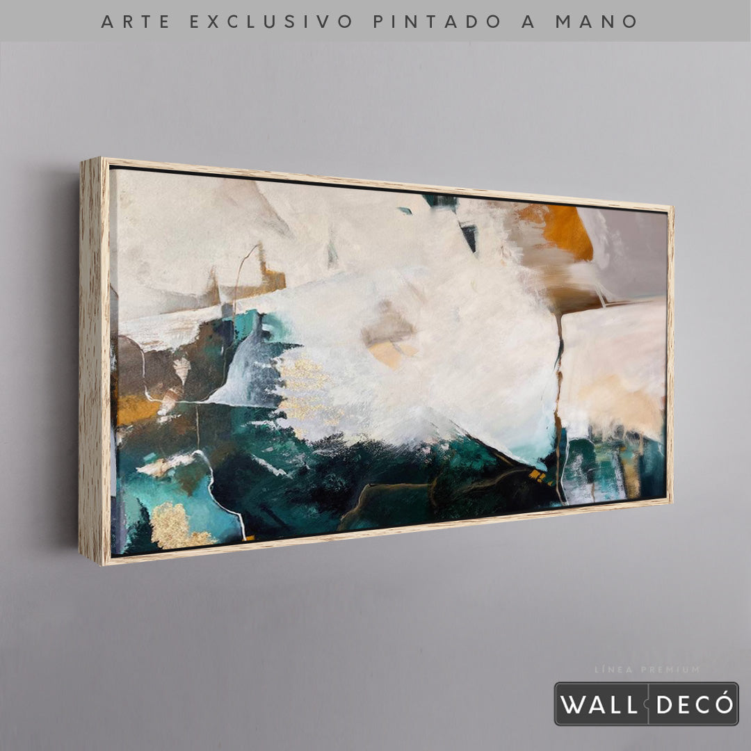 Arte Pintado a Mano Esmeralda Horizontal