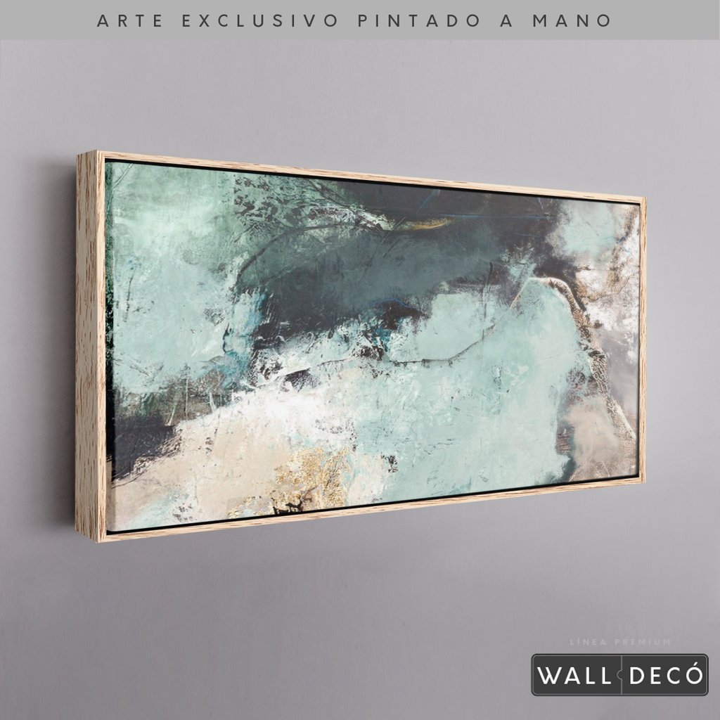 Arte Pintado a Mano Luz Verde Horizontal