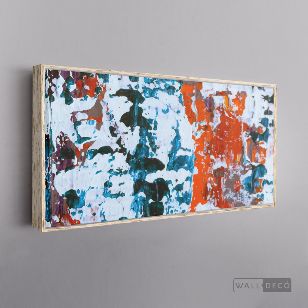 Arte Abstracto Blanco Sobre Naranja