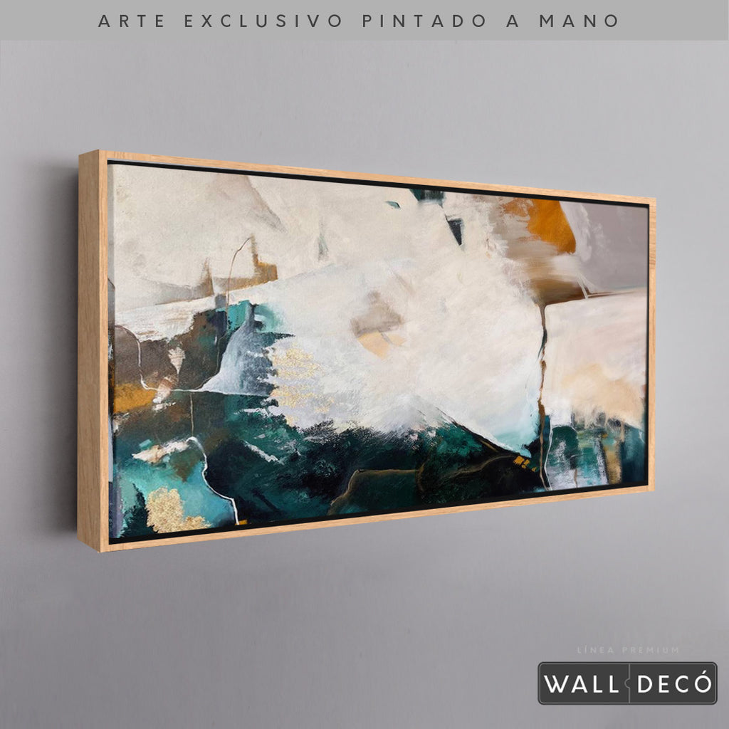 Arte Pintado a Mano Esmeralda Horizontal