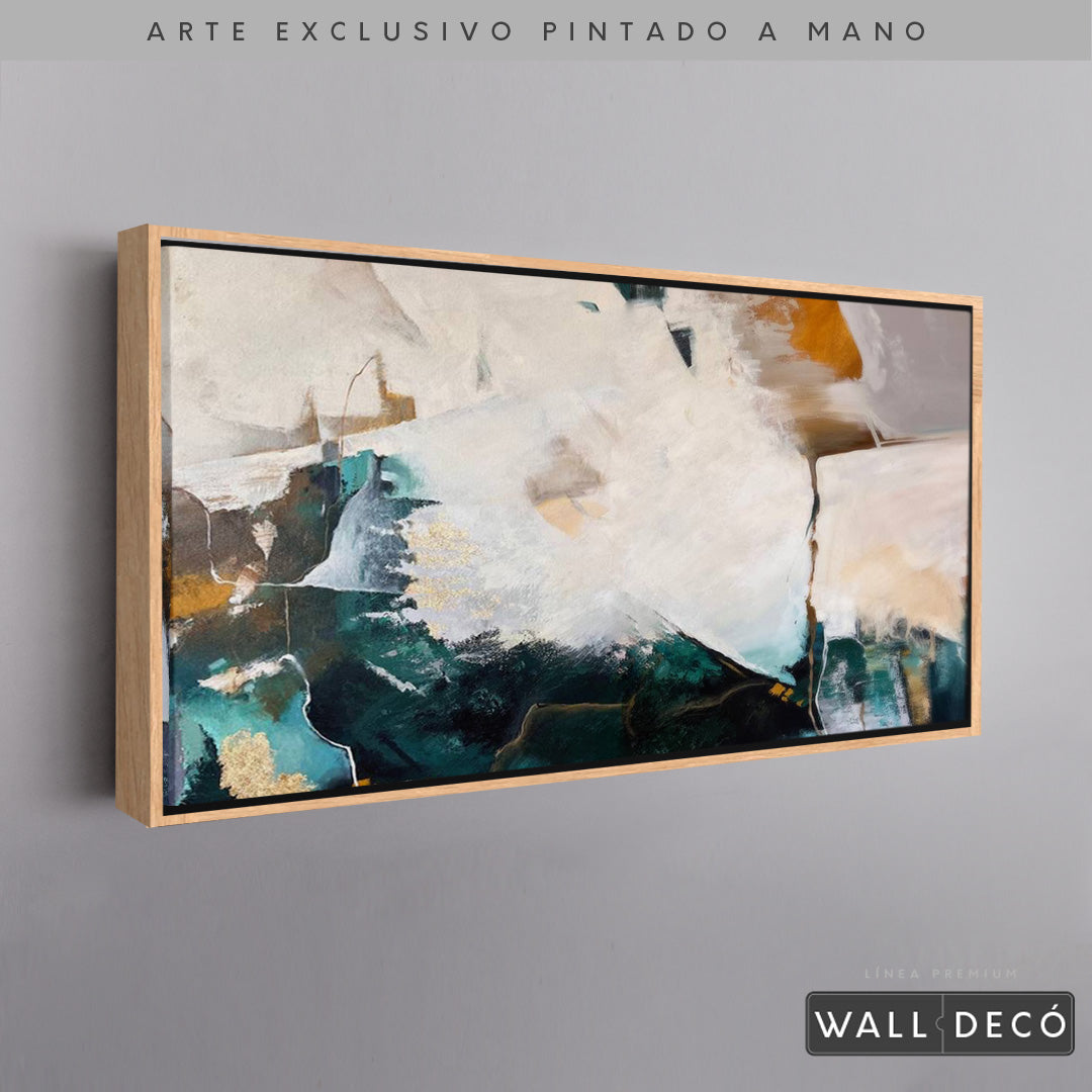 Arte Pintado a Mano Esmeralda Horizontal