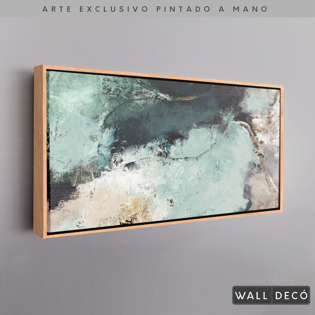 Arte Pintado a Mano Luz Verde Horizontal