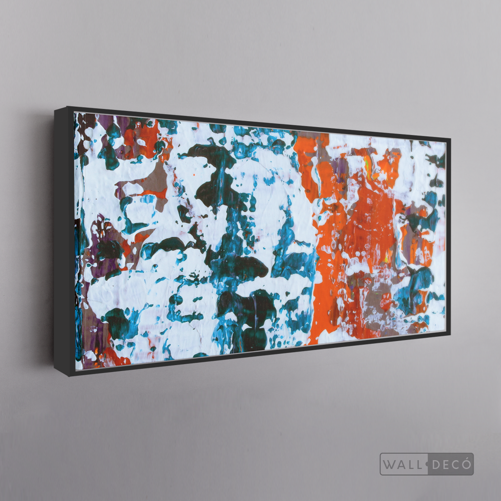 Arte Abstracto Blanco Sobre Naranja