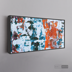 Arte Abstracto Blanco Sobre Naranja