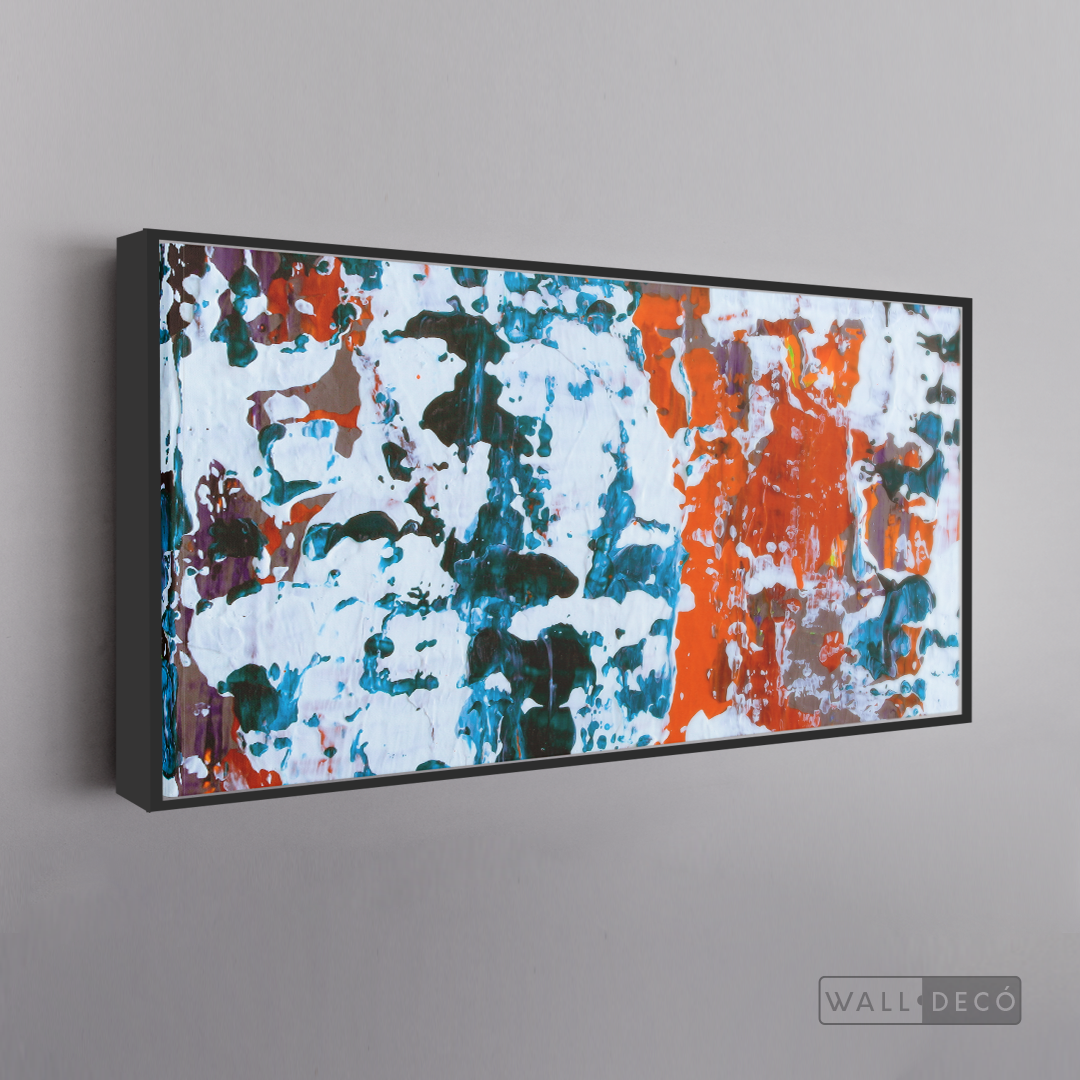 Arte Abstracto Blanco Sobre Naranja