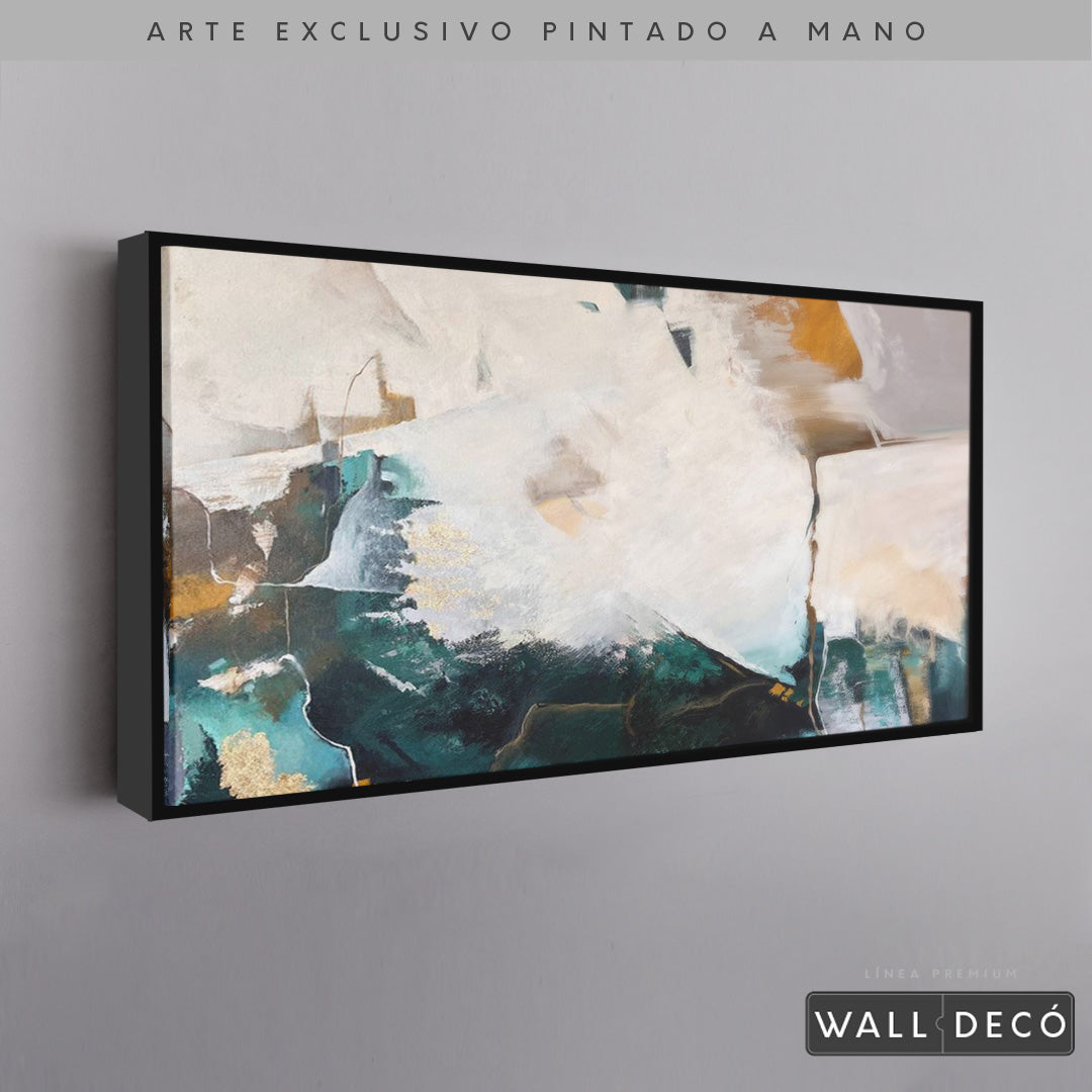 Arte Pintado a Mano Esmeralda Horizontal
