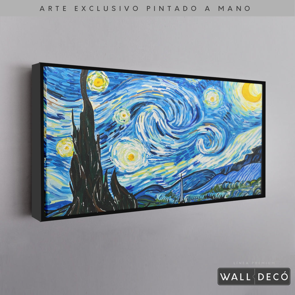 Arte Pintado a Mano Noche Estrellada Van Gogh Horizontal