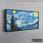 Arte Pintado a Mano Noche Estrellada Van Gogh Horizontal