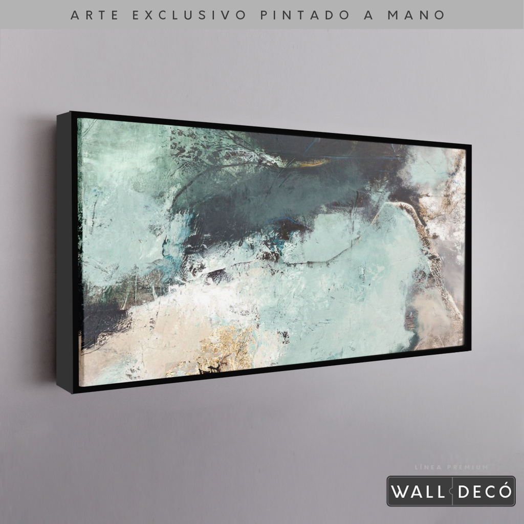 Arte Pintado a Mano Luz Verde Horizontal