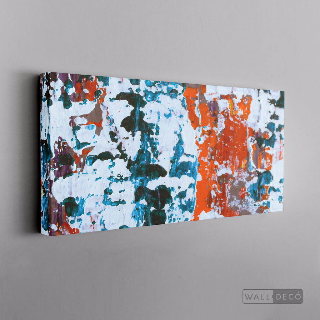 Arte Abstracto Blanco Sobre Naranja
