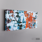 Arte Abstracto Blanco Sobre Naranja
