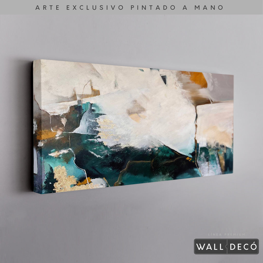 Arte Pintado a Mano Esmeralda Horizontal