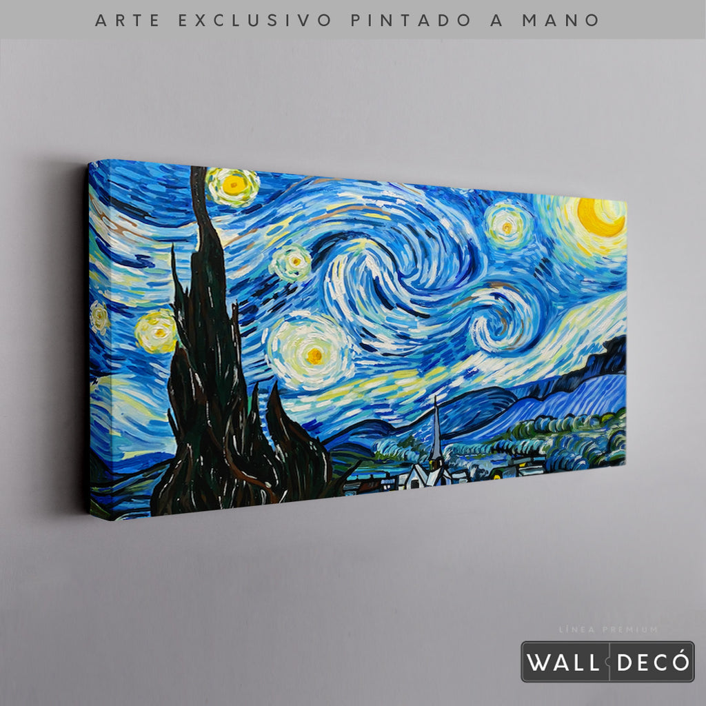 Arte Pintado a Mano Noche Estrellada Van Gogh Horizontal
