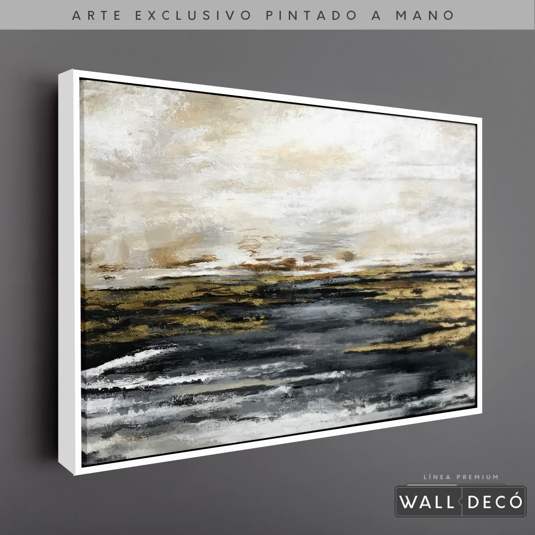 Arte Pintado a Mano Espejos en el Mar Horizontal