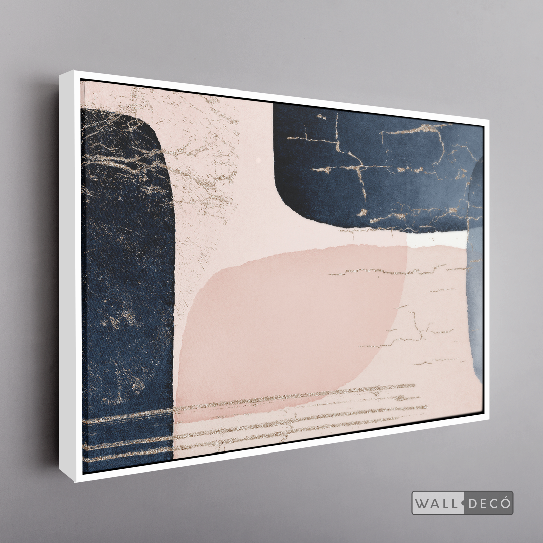 Cuadro Fragmentos Abstractos Rosa Y Azul