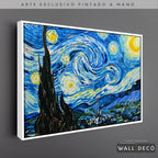 Arte Pintado a Mano Noche Estrellada Van Gogh Horizontal