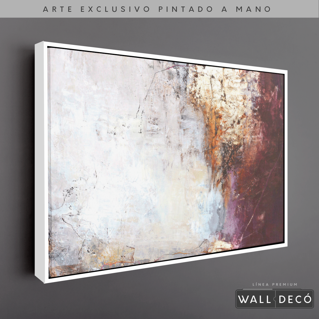 Arte Pintado a Mano Entre Luz y Rosa Horizontal