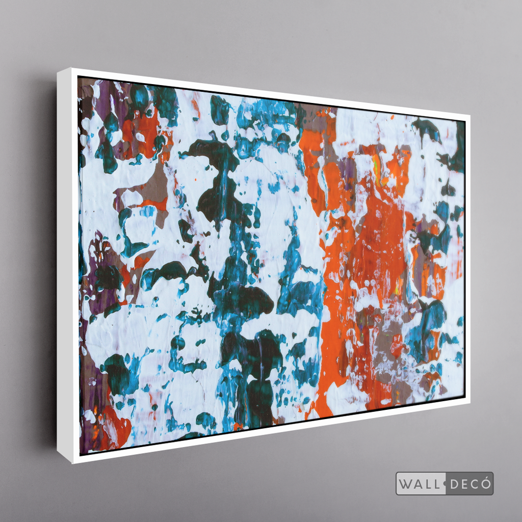 Arte Abstracto Blanco Sobre Naranja