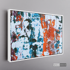 Arte Abstracto Blanco Sobre Naranja