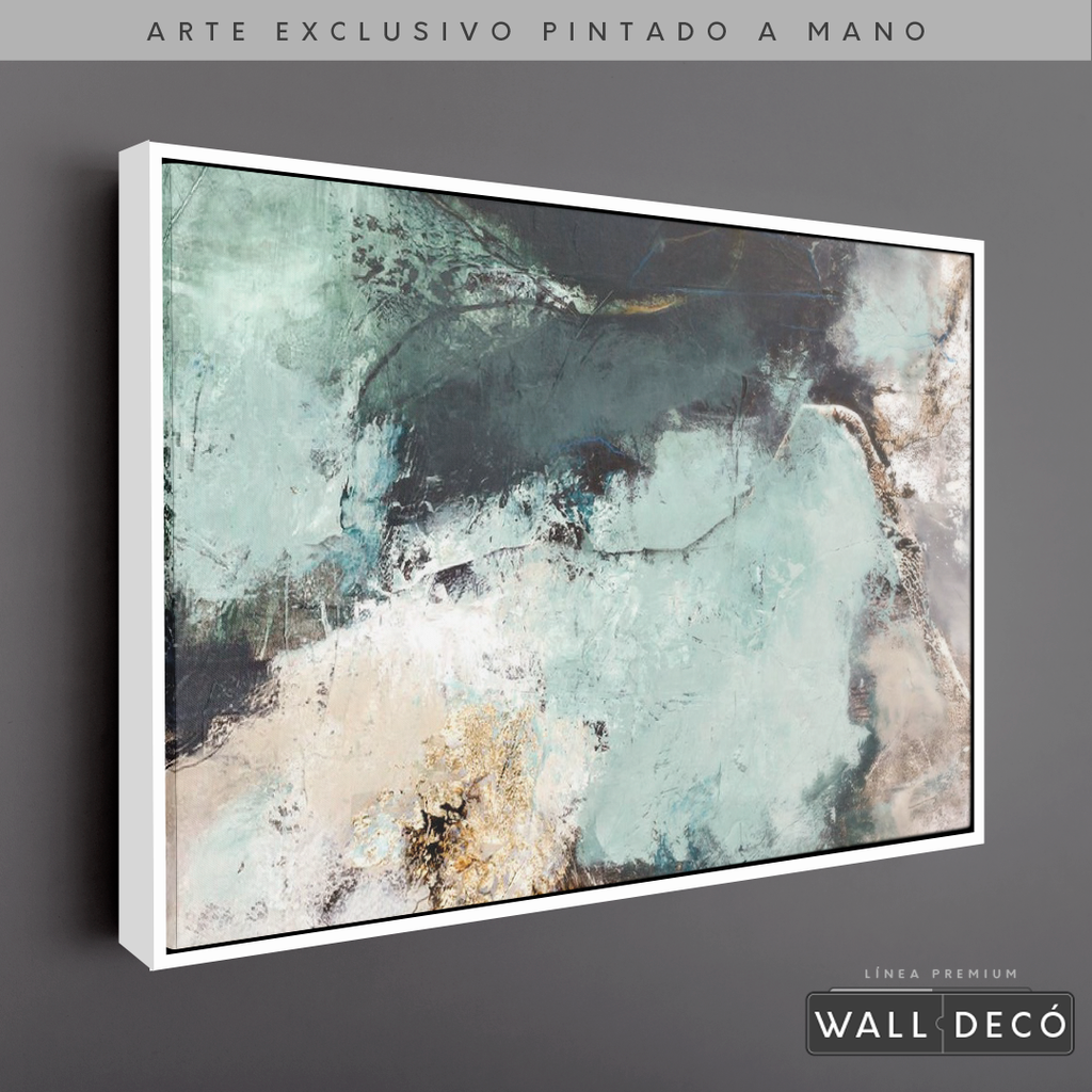 Arte Pintado a Mano Luz Verde Horizontal