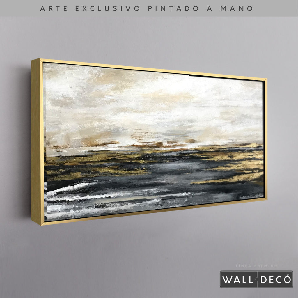 Arte Pintado a Mano Espejos en el Mar Horizontal